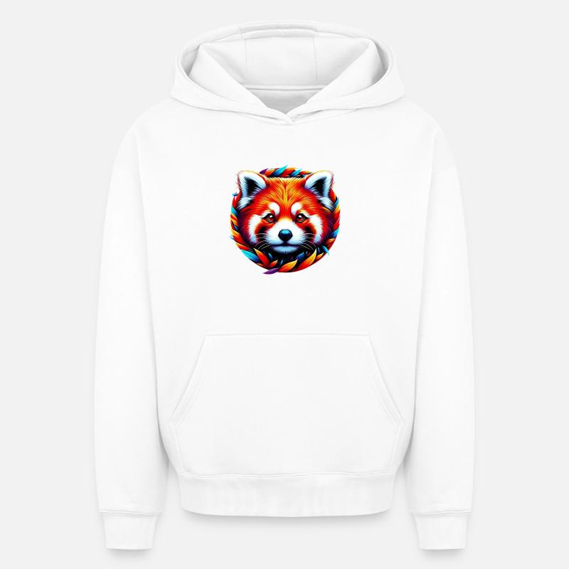 Petit panda - Sweat à capuche unisexe oversize épais SPREAD - blanc