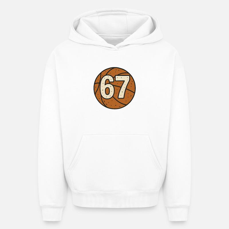 67 - Sweat à capuche unisexe oversize épais SPREAD - blanc