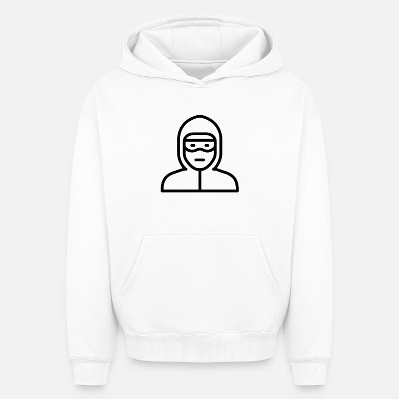 hacker - Sweat à capuche unisexe oversize épais SPREAD - blanc
