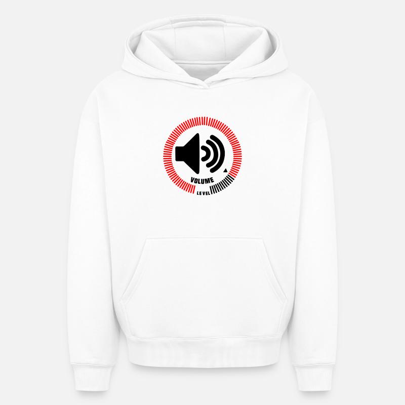 Niveau de volume - Sweat à capuche unisexe oversize épais SPREAD - blanc