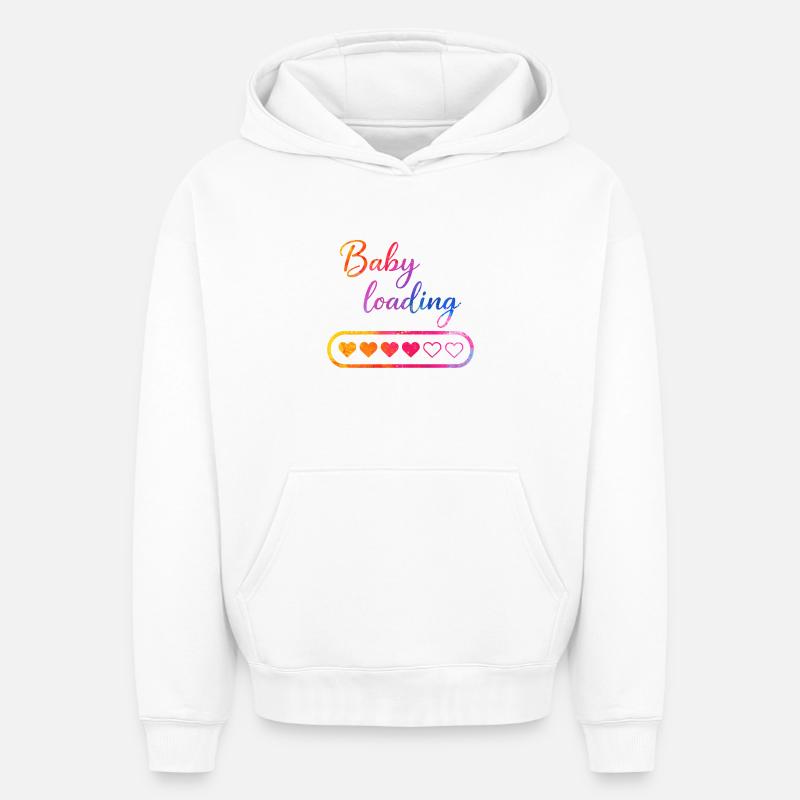 Cœur de chargement de bébé - Sweat à capuche unisexe oversize épais SPREAD - blanc