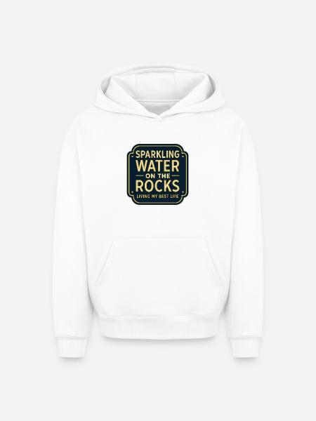 Sparkling water on rocks neon - Oversized Heavyweight Unisex Hoodie - white