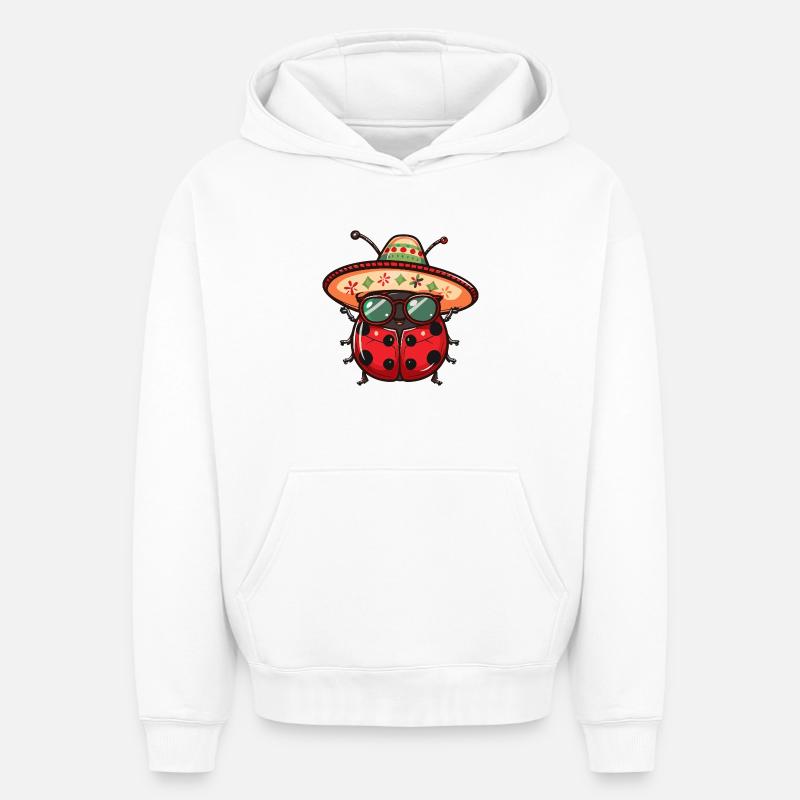 Sombrero Coccinelle - Sweat à capuche unisexe oversize épais SPREAD - blanc