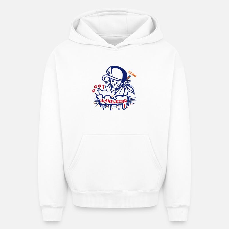Écolier - Sweat à capuche unisexe oversize épais SPREAD - blanc
