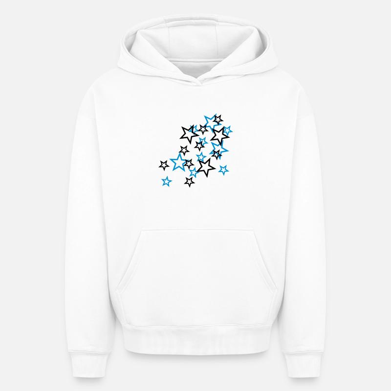 stars - Sweat à capuche unisexe oversize épais SPREAD - blanc