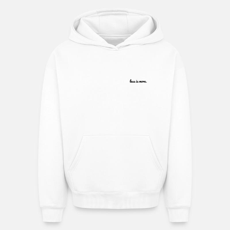 Moins, c’est plus brodé - Sweat à capuche unisexe oversize épais SPREAD - blanc