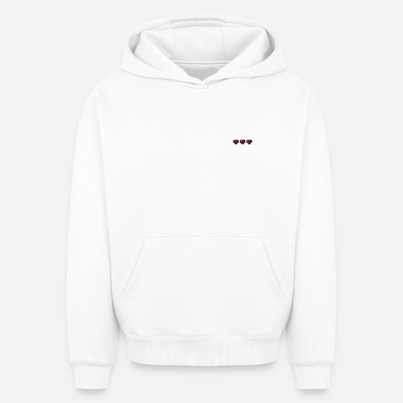 Trois vies - Sweat à capuche unisexe oversize épais SPREAD - blanc