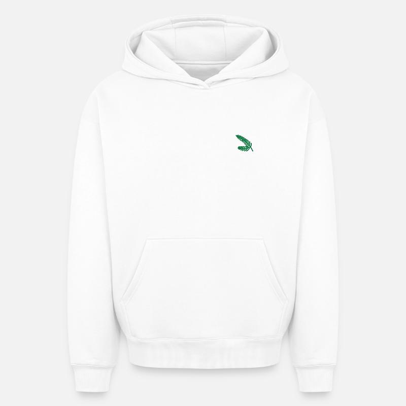 Branches de sapin brodées - Sweat à capuche unisexe oversize épais SPREAD - blanc