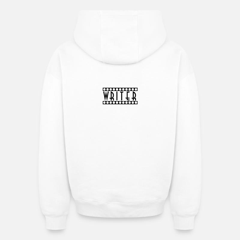 écrivain - Sweat à capuche unisexe oversize épais SPREAD - blanc