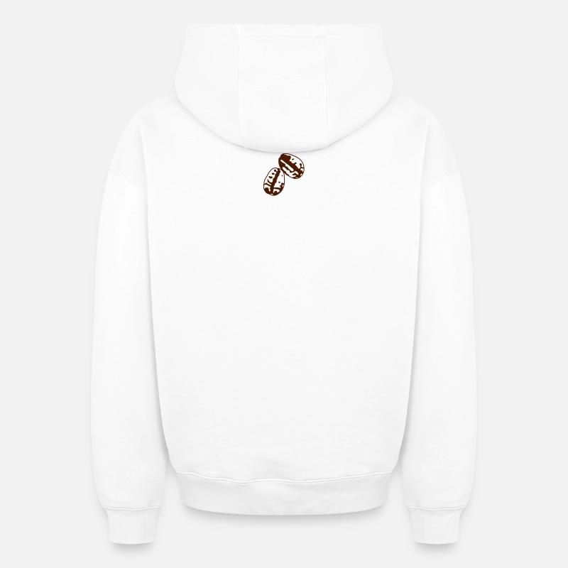 kaffeebohnen - Sweat à capuche unisexe oversize épais SPREAD - blanc