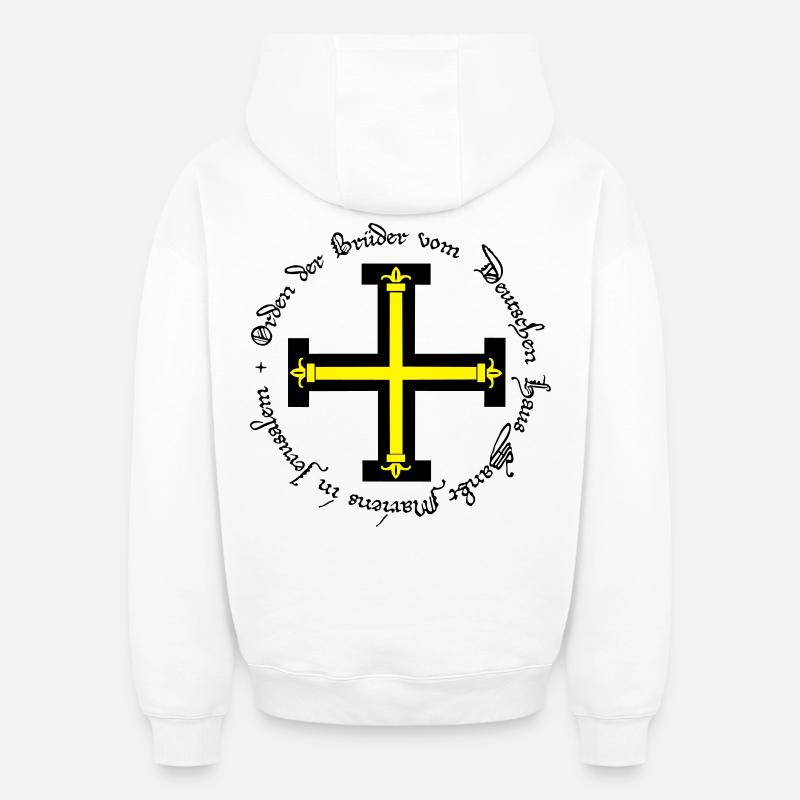 Ordre Teutonique - Sweat à capuche unisexe oversize épais SPREAD - blanc
