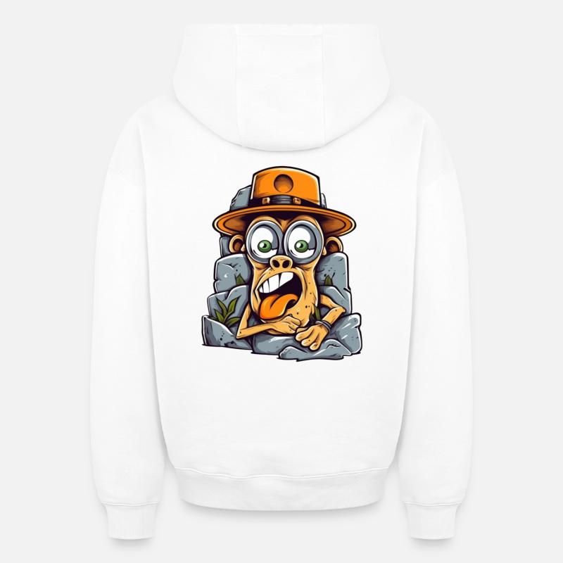Singe d’art de rue expressif - Sweat à capuche unisexe oversize épais SPREAD - blanc