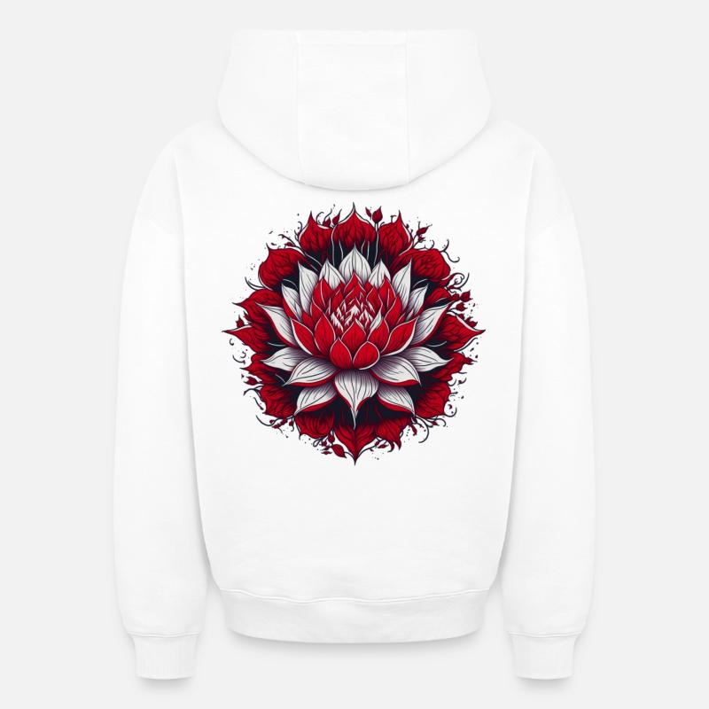 Lotus - Sweat à capuche unisexe oversize épais SPREAD - blanc