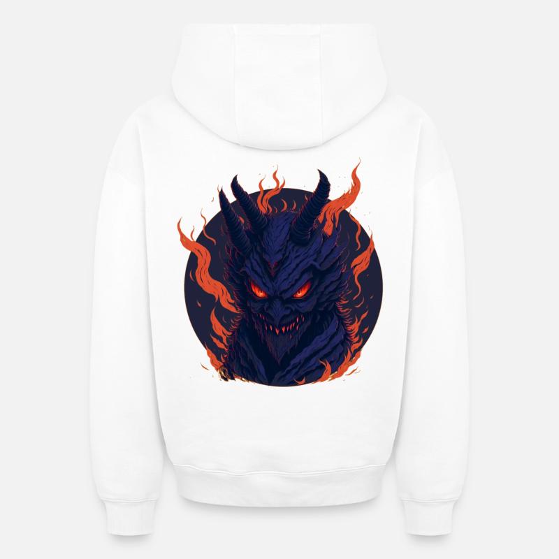 Lucifer - Sweat à capuche unisexe oversize épais SPREAD - blanc
