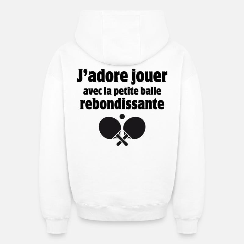 ping-pong, pongiste, tennis de table - Sweat à capuche unisexe oversize épais SPREAD - blanc