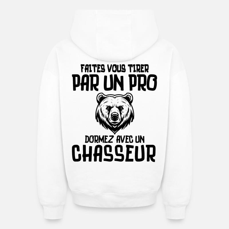 chasse, chasseur, anti-chasse - Sweat à capuche unisexe oversize épais SPREAD - blanc