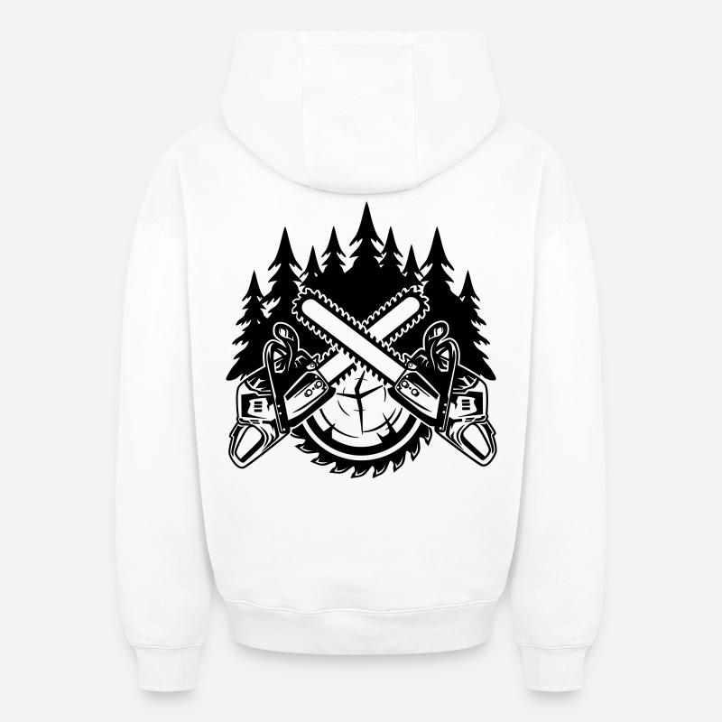 Chainsaws - Oversized Heavyweight Unisex Hoodie - white