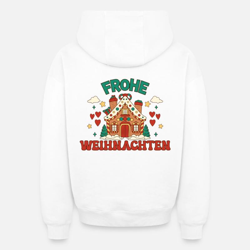 Joyeux Noël - Sweat à capuche unisexe oversize épais SPREAD - blanc