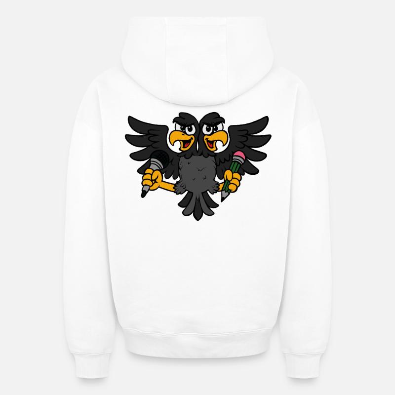 Creative Eagle - Oversized Heavyweight Unisex Hoodie - white