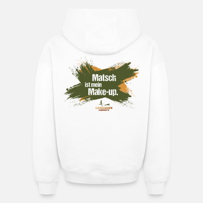 La boue, c’est mon maquillage. - Sweat à capuche unisexe oversize épais SPREAD - blanc