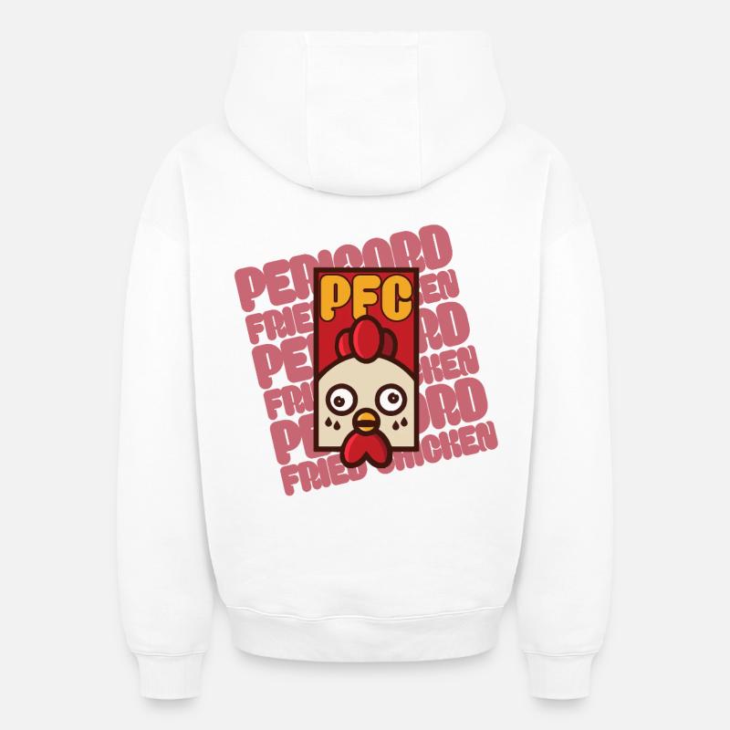 Périgord chicken - Sweat à capuche unisexe oversize épais SPREAD - blanc