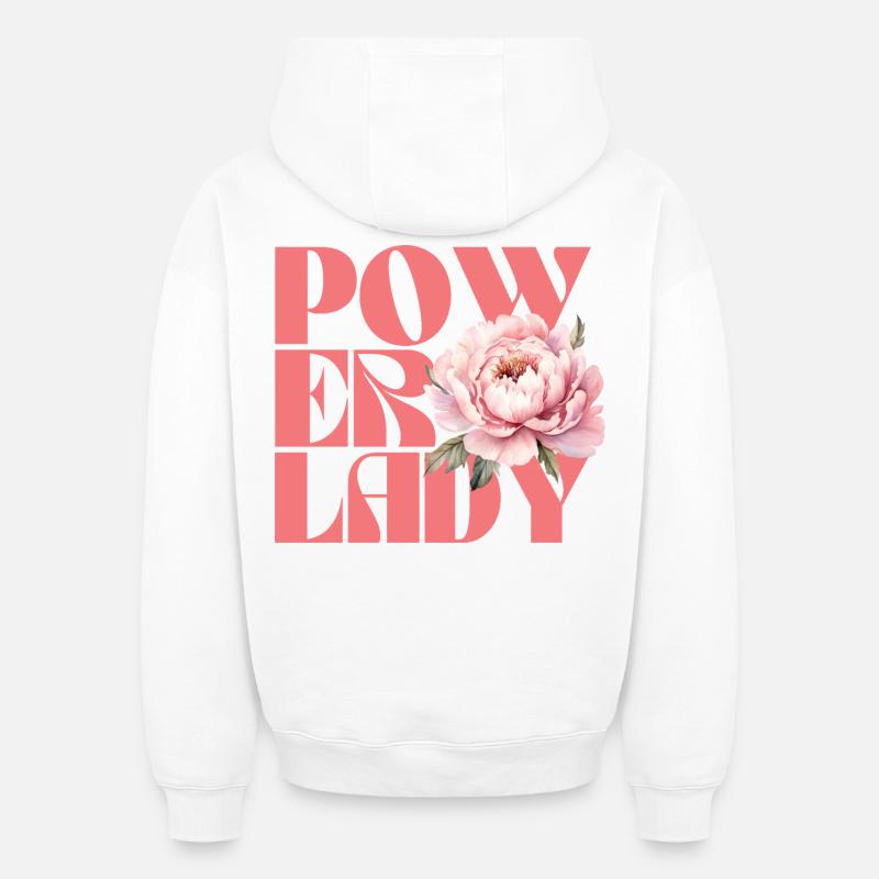 Dame de pouvoir - Sweat à capuche unisexe oversize épais SPREAD - blanc