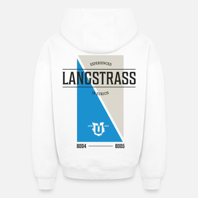 Zurich Langstrass Edition - Sweat à capuche unisexe oversize épais SPREAD - blanc