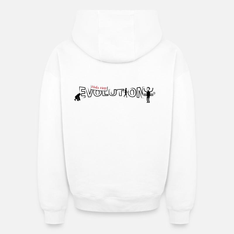 Hula hop Evolution - Sweat à capuche unisexe oversize épais SPREAD - blanc