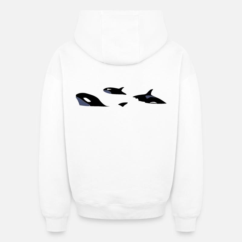 Orcas - Sweat à capuche unisexe oversize épais SPREAD - blanc