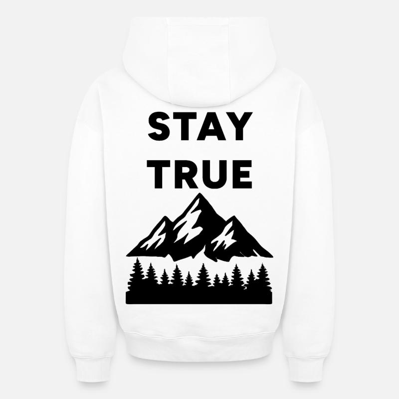 Restez fidèle - Spike - Sweat à capuche unisexe oversize épais SPREAD - blanc