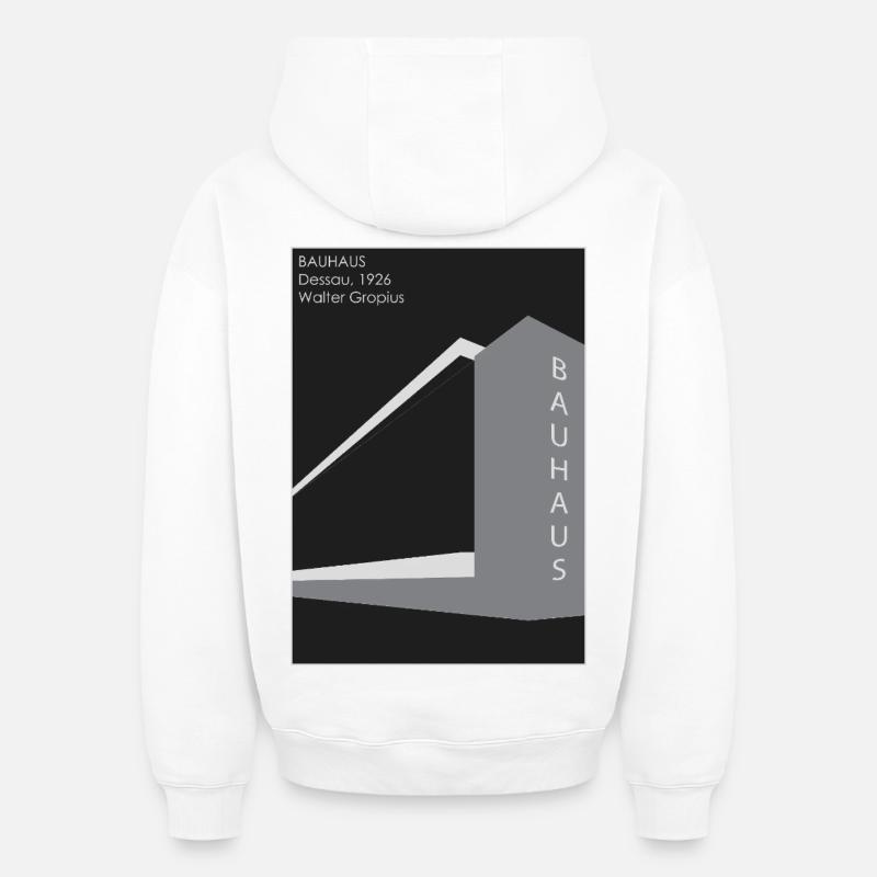 Architecture moderne : Bauhaus - Sweat à capuche unisexe oversize épais SPREAD - blanc