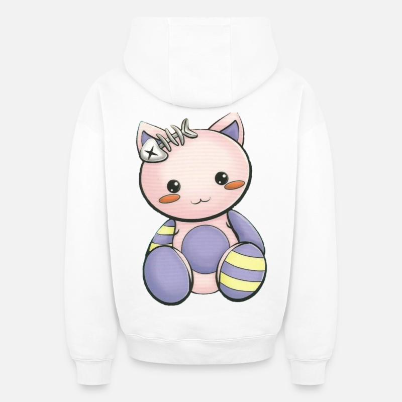 Mangas - Sweat à capuche unisexe oversize épais SPREAD - blanc
