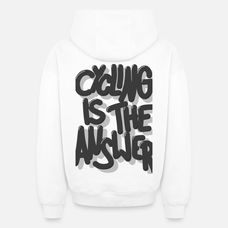 Le vélo est la solution - Sweat à capuche unisexe oversize épais SPREAD - blanc