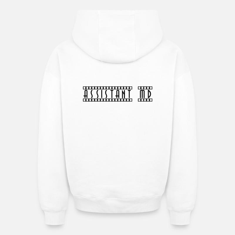 Assistant_MD - Sweat à capuche unisexe oversize épais SPREAD - blanc