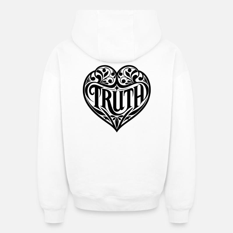 Déclaration de vérité - Sweat à capuche unisexe oversize épais SPREAD - blanc