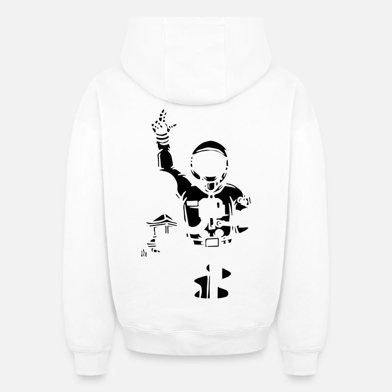 Astronaut - Oversized Heavyweight Unisex Hoodie - Weiß
