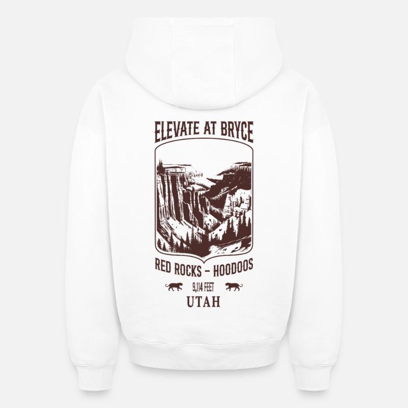 Elevate at Bryce - Sweat à capuche unisexe oversize épais SPREAD - blanc