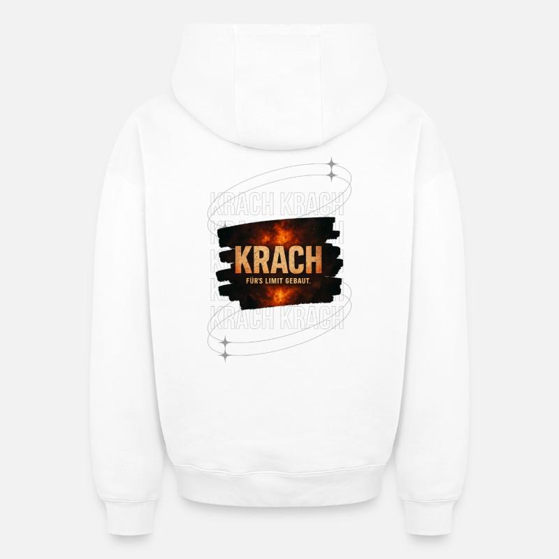 KrackKrach - Sweat à capuche unisexe oversize épais SPREAD - blanc