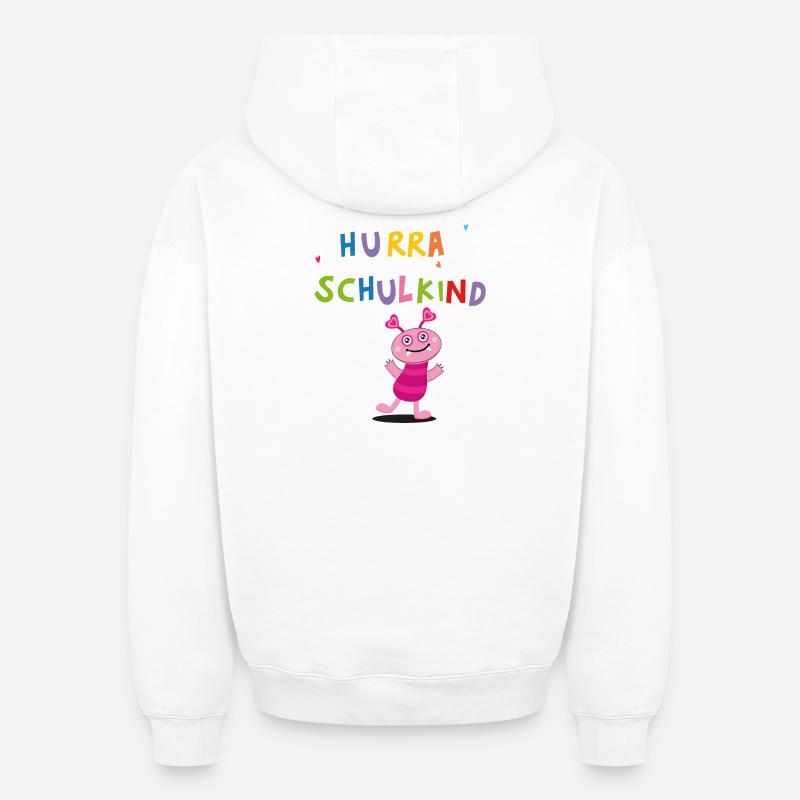 Hourra écolier - Sweat à capuche unisexe oversize épais SPREAD - blanc