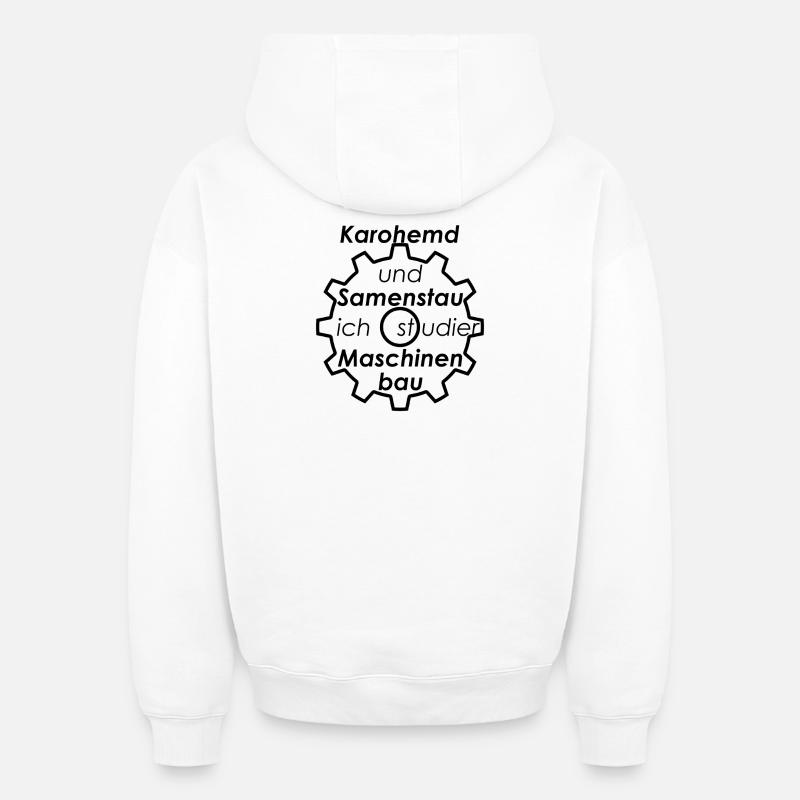Unispruch "Karohemd und Samenstau" Studenten - Oversized Heavyweight Unisex Hoodie - Weiß