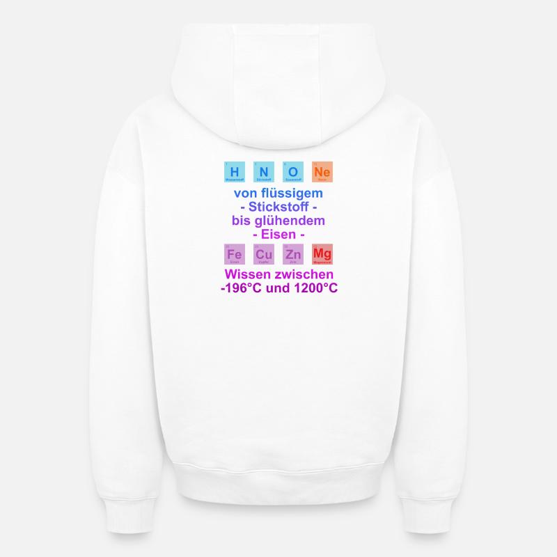 Unispruch "auf Temperatur" Geschenk, Studenten - Oversized Heavyweight Unisex Hoodie - Weiß