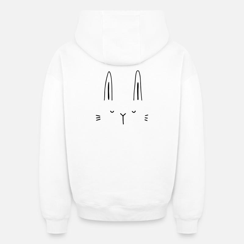 Hase Hasengesicht Gesicht Geschenkidee - Oversized Heavyweight Unisex Hoodie - Weiß