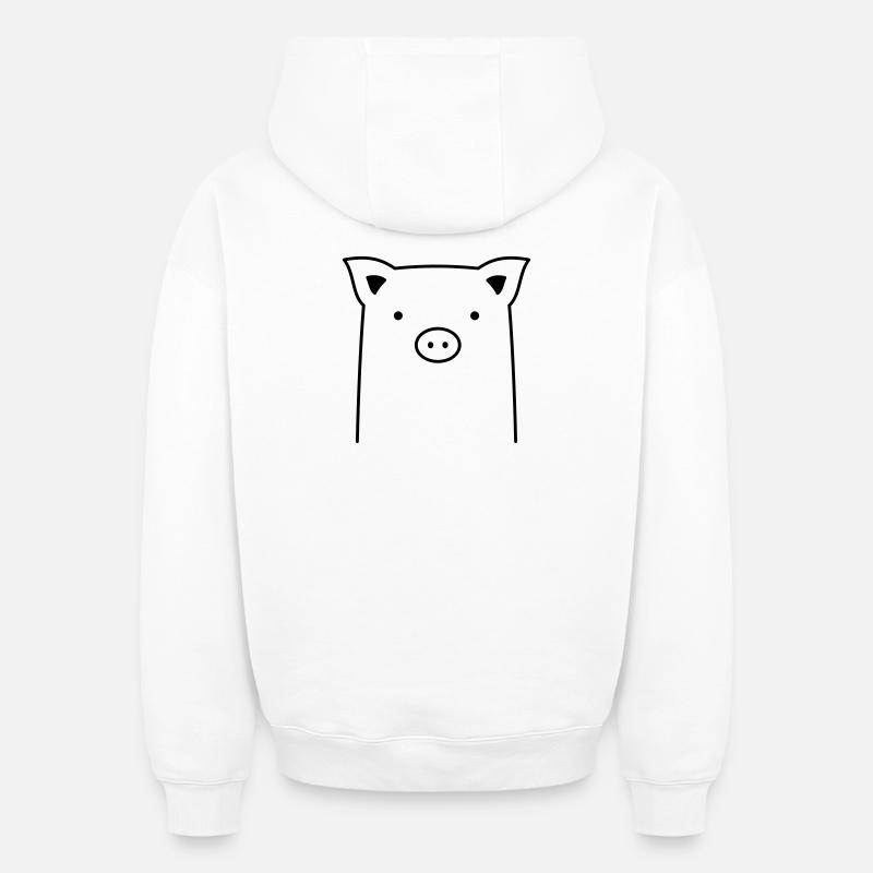 Piggy Pig Piglet Gift - Sweat à capuche unisexe oversize épais SPREAD - blanc