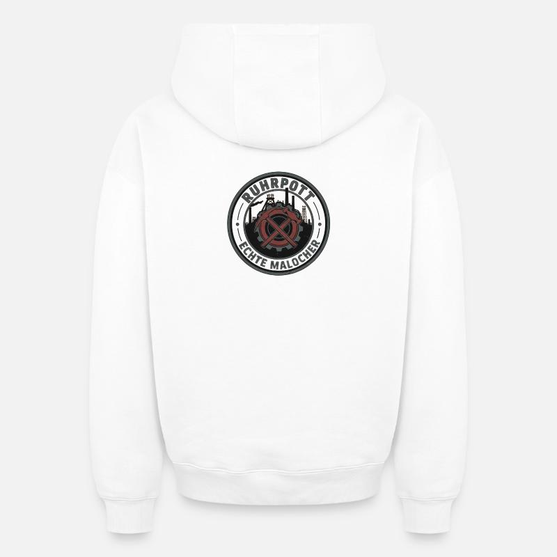 Ruhrpott Echte Malocher Patch - Oversized Heavyweight Unisex Hoodie - Weiß