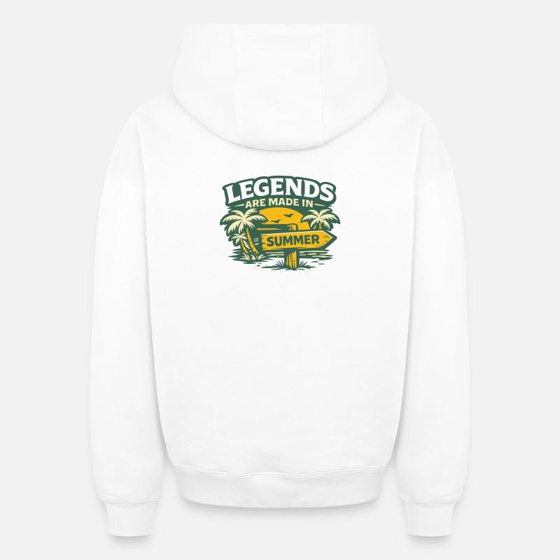 Légendes en été - Sweat à capuche unisexe oversize épais SPREAD - blanc