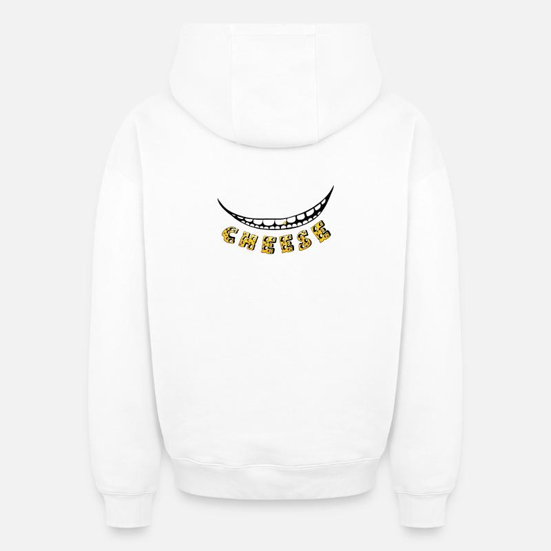 Fromage :) - Sweat à capuche unisexe oversize épais SPREAD - blanc