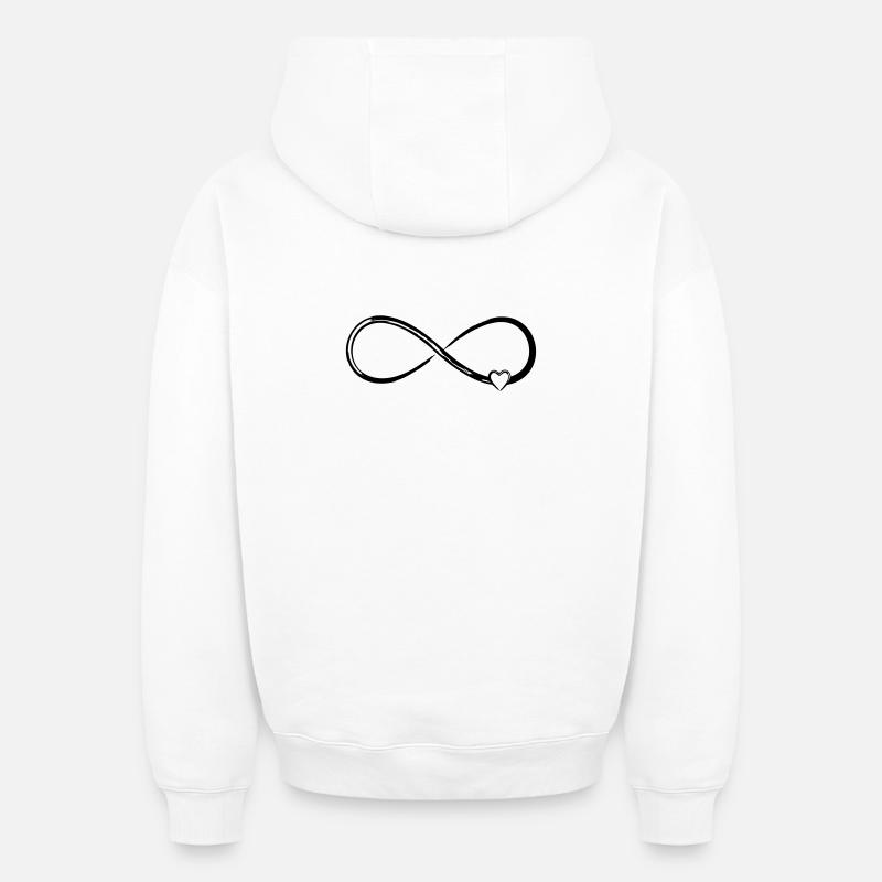 coeur de l'infini - Sweat à capuche unisexe oversize épais SPREAD - blanc