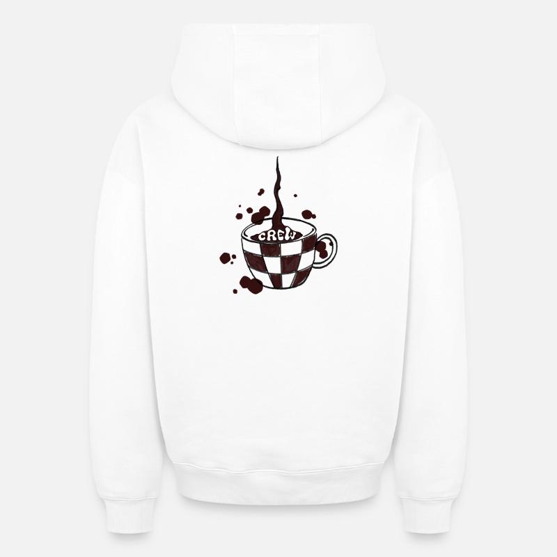 Coffee_Crew - Sweat à capuche unisexe oversize épais SPREAD - blanc