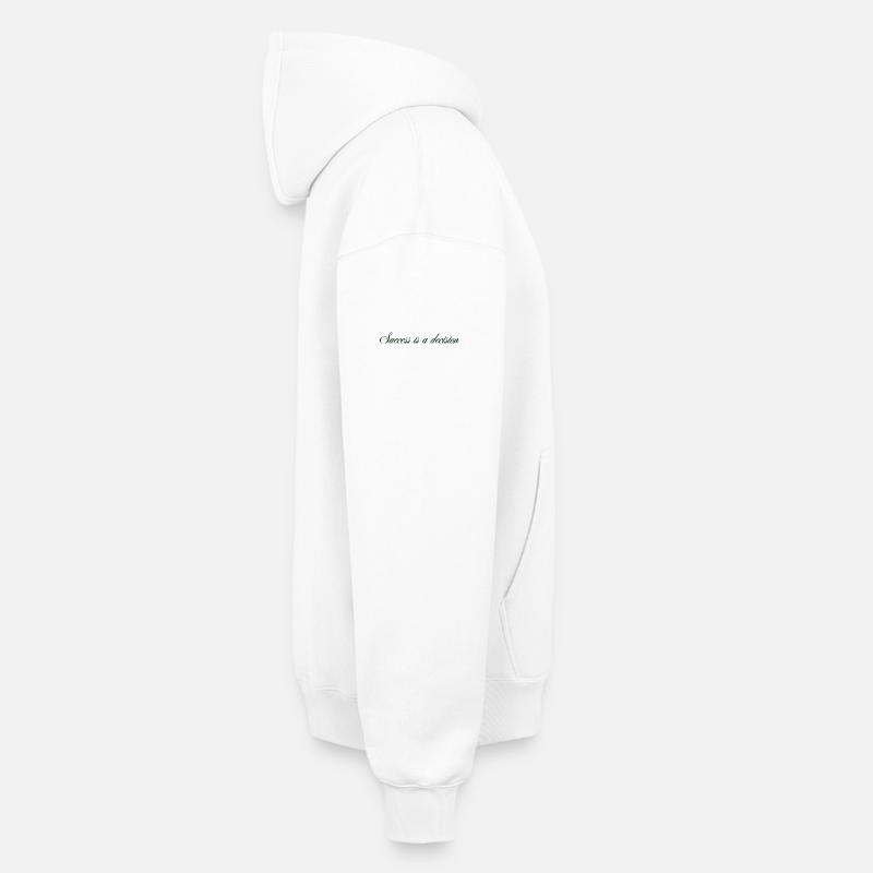 Success_is_a_decision - Sweat à capuche unisexe oversize épais SPREAD - blanc