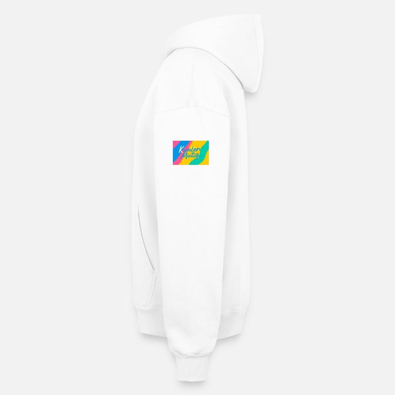 Kunter Mutig Farbexplosion - Oversized Heavyweight Unisex Hoodie - Weiß